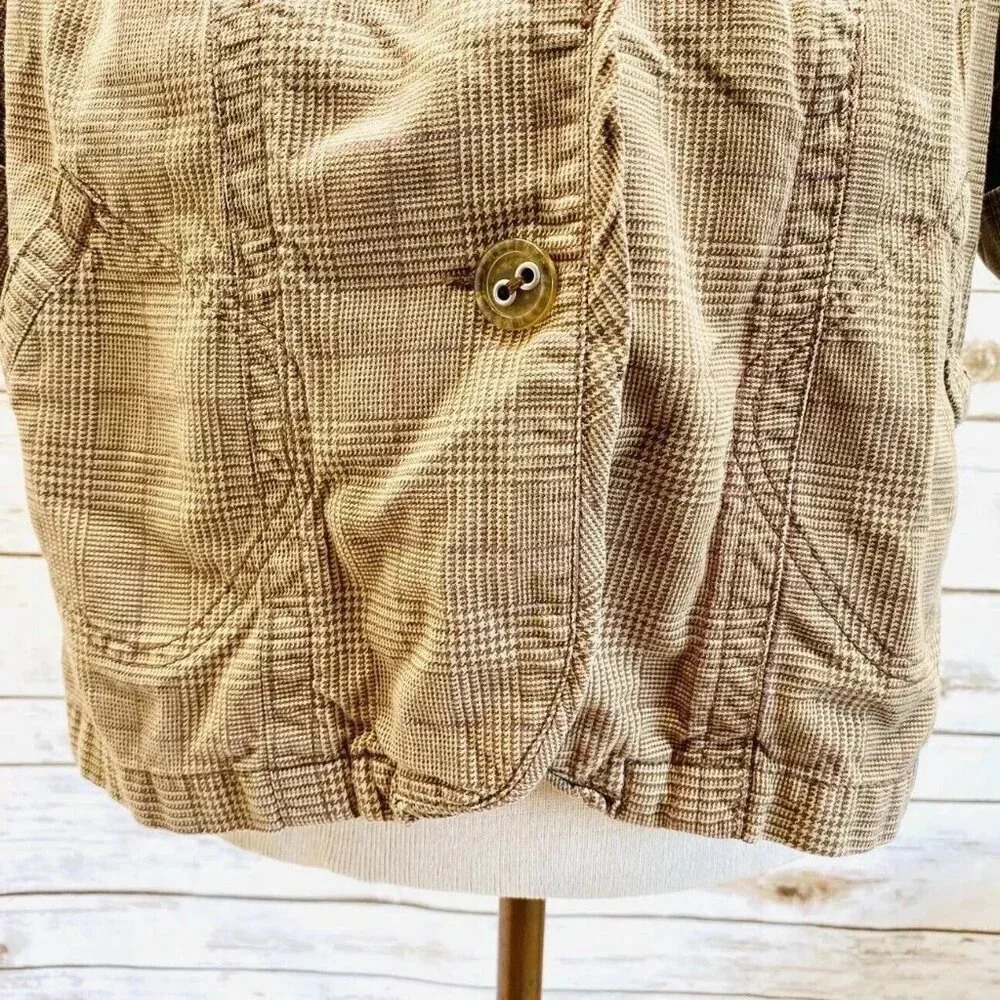 AEROPOSTALE Women Short Sleeve Button Down Cotton Collared Plaid Shirt Size M - Picture 4 of 12